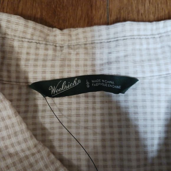 Woolrich Womens Large Button-down Curdory Shirt Tan‎ Plaid British Tan Cotton - Picture 3 of 11